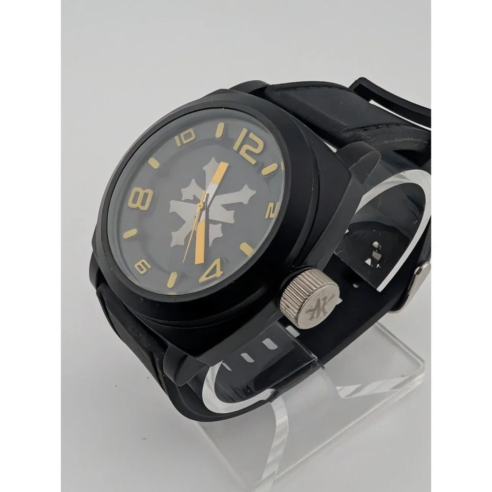 Zoo York Men's Watch‎ 50mm Case Black Silicone Band- New Battery